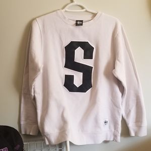 Stussy white crewneck Big S